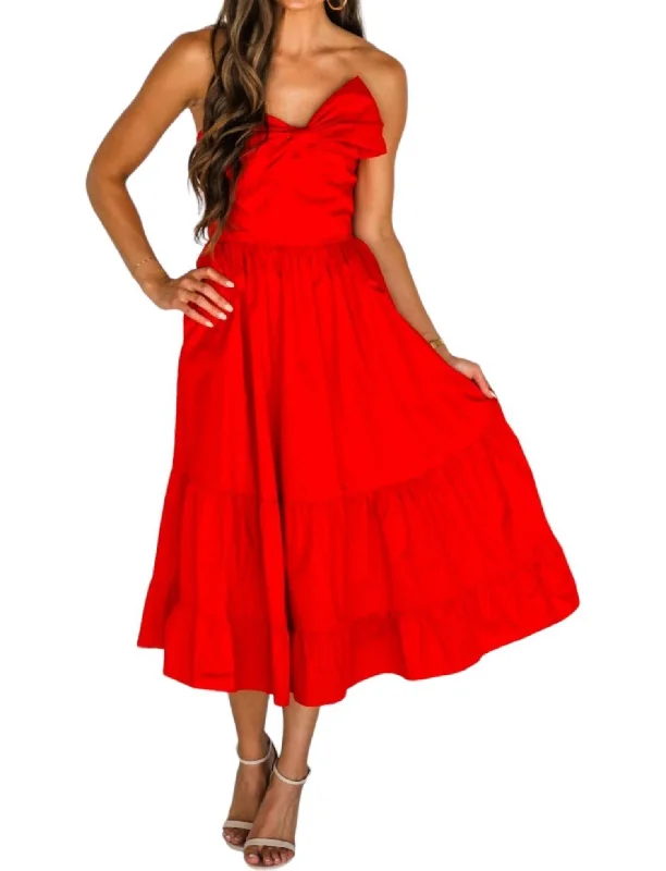 Great Bargains Pretty Little Thing Midi Dress In Scarlet Red