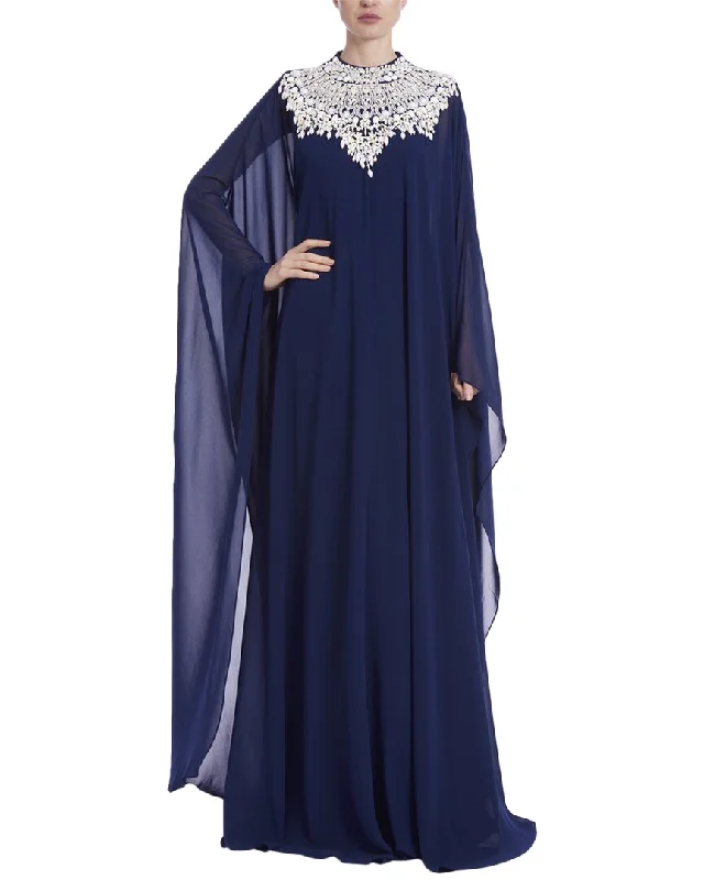 Deal Frenzy Badgley Mischka Bead Yoke Caftan Gown