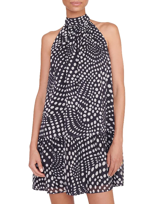 Buy Now Marlowe Womens Polka Dot Chiffon Shift Dress