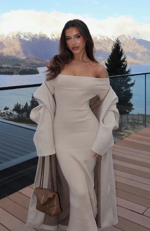 Low Prices Don't Call Me Anymore Long Sleeve Maxi Dress Oat
