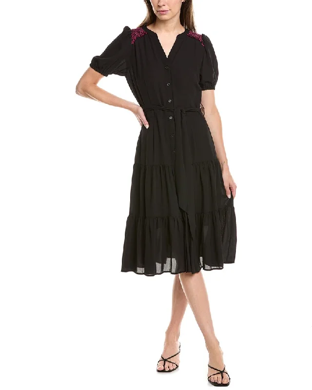 Can't Miss Nanette Nanette Lepore Tweed Trim Shirtdress
