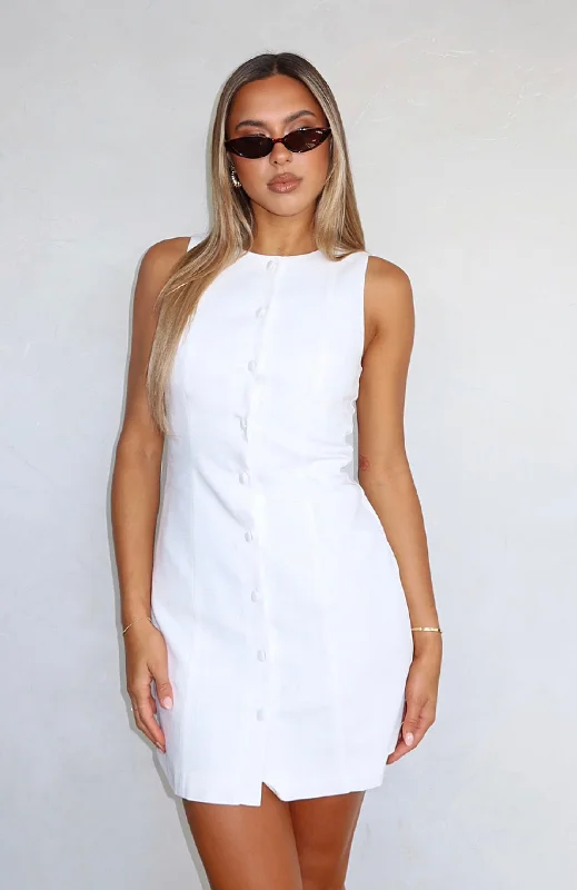 Deal of the Day They Don't Know Me Mini Dress White