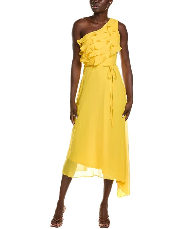 Limited Availability Maison Tara One-Shoulder Midi Dress