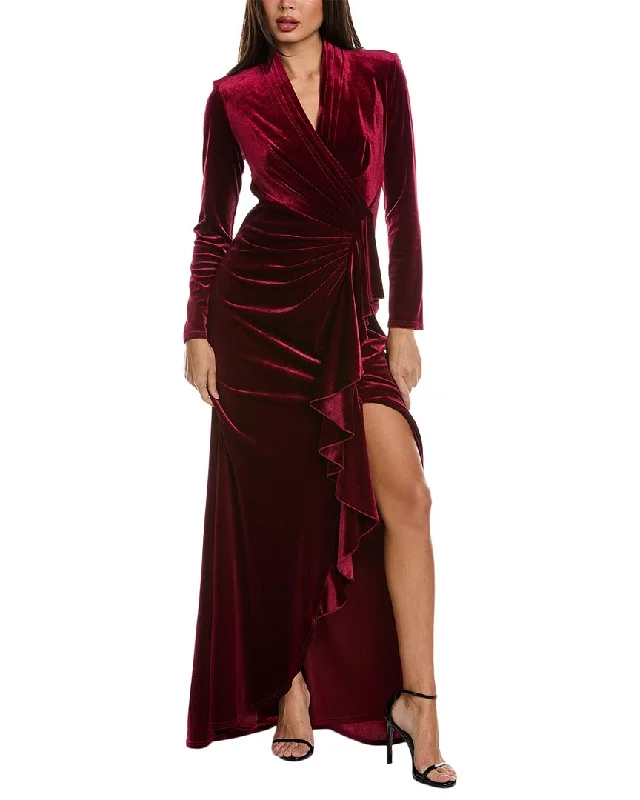 Deal Dash Tadashi Shoji Velvet One-Shoulder Gown