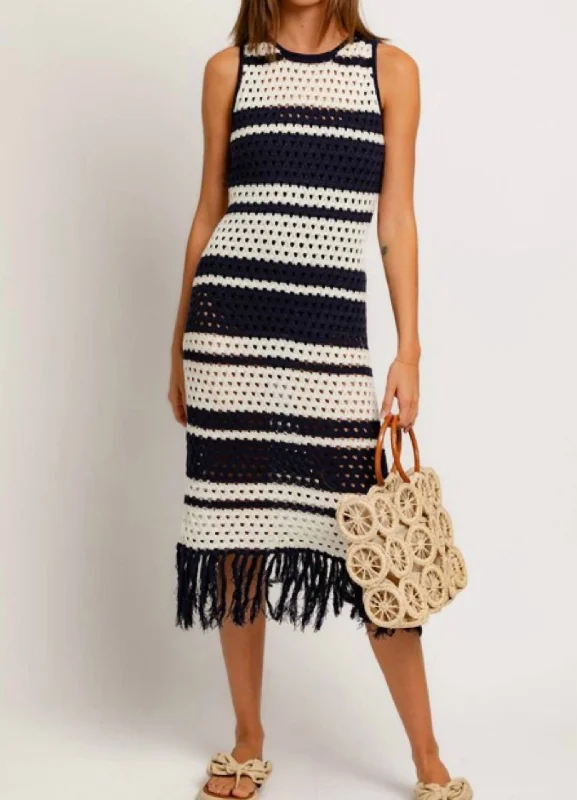 Exclusive Offers Crochet Dress In Navy