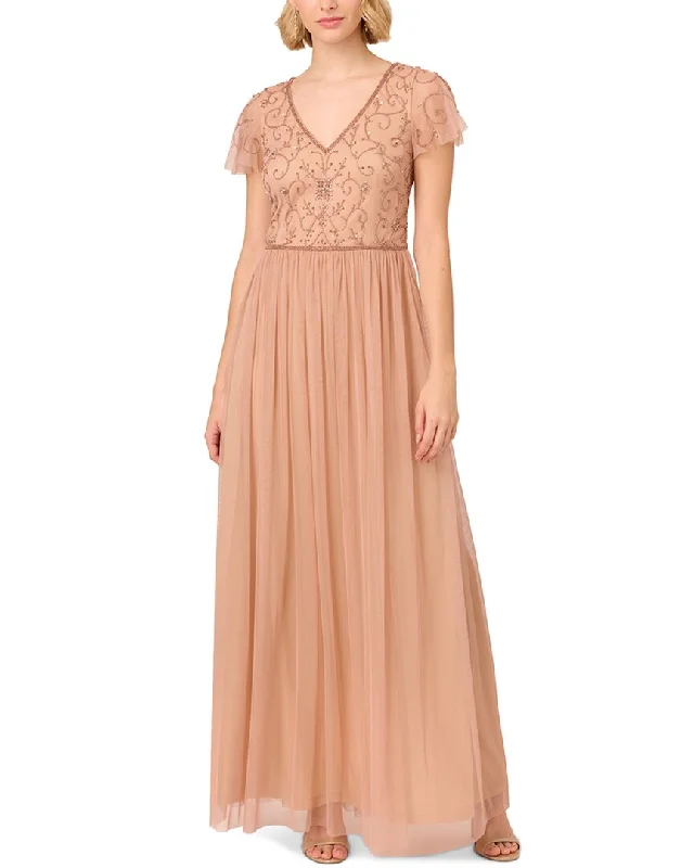 Final Sale Adrianna Papell Beaded Bodice Long Dress