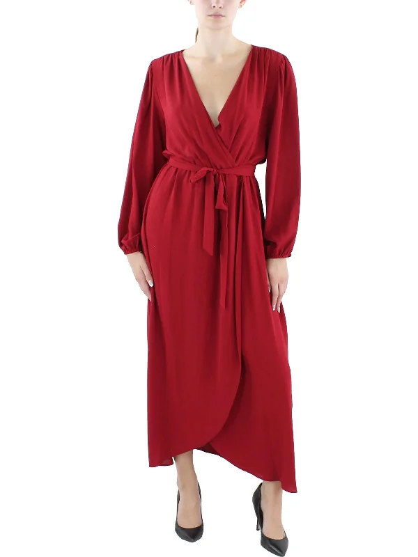 Loyalty Reward Womens Faux Wrap Midi Wrap Dress