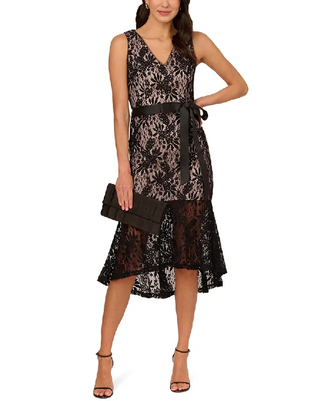 Price Rollback Adrianna Papell Lace Midi Flounce Dress