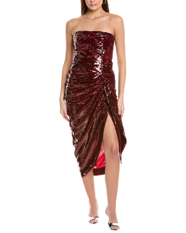 Discount Deals Cinq à Sept Shea Silk-Trim Midi Dress