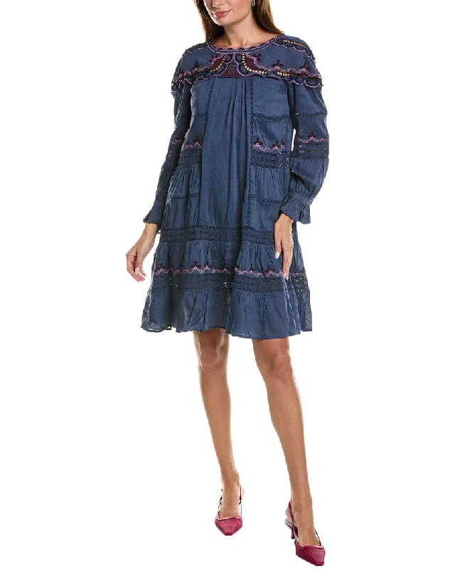Overstock Johnny Was Reina Linen-Blend Mini Dress