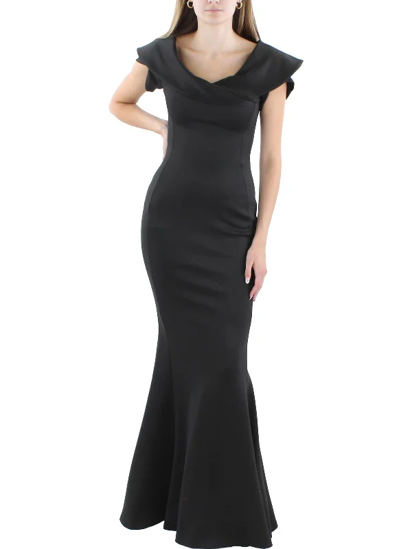 Deal Dash Womens Full Length Cap Sleeve Evening Dress