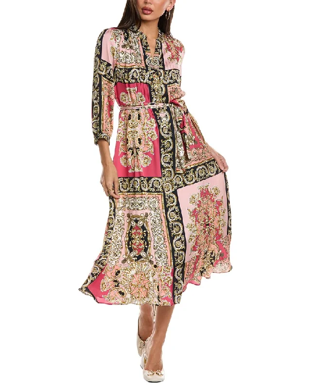 Amazing Deals Elie Tahari The Mila Silk-Blend Midi Dress