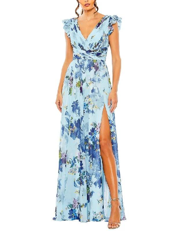 Extra Discounts Mac Duggal Flutter Sleeve Chiffon Gown