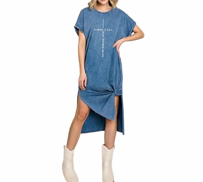 Today’s Deal Never Ending Love T-Shirt Dress In Washed Blue