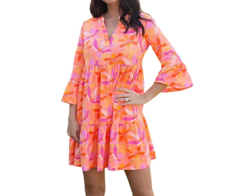 Midnight Sale Laguna Mini Dress Upf 50 In Paradise Calling Orange