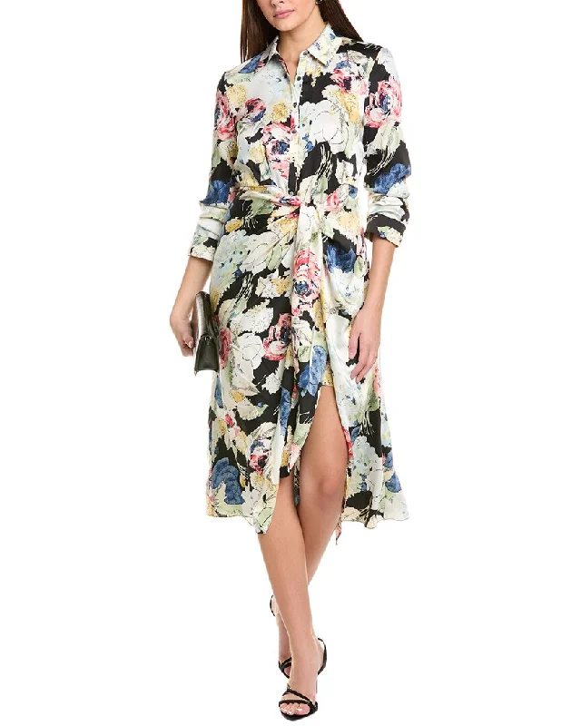 Deep Discounts Cinq à Sept Wildwood Flower Jacey Midi Shirtdress