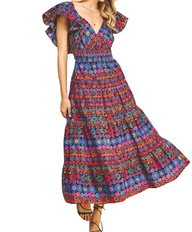 Savings Alert Guinevere Dress In Blue/violet
