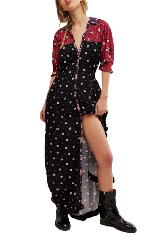 Best Bargains Nora Midi Dress In Black/red
