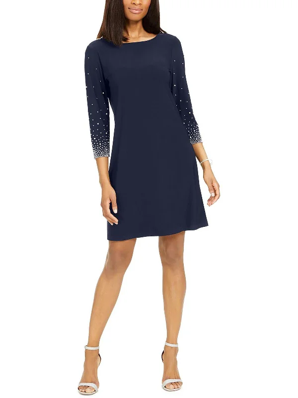 Closeout Womens Embellished Knee-Length Sheath Dress