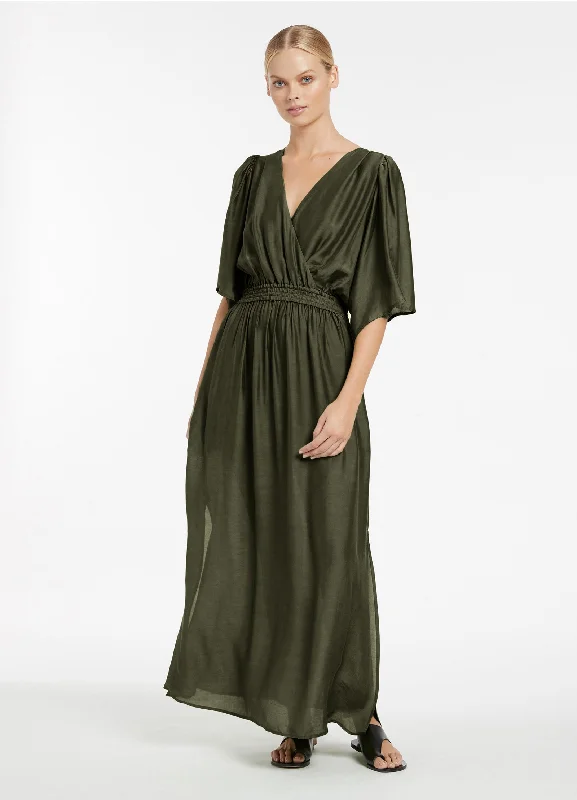 YEAR-End Clearance Jetset Full Sleeve Dress - Olive