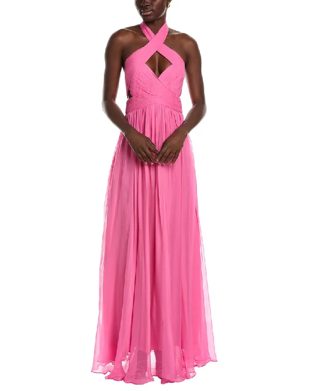 Discount Mania AMUR Paula Crisscross Halter Gown