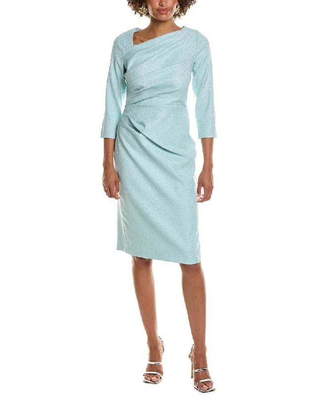 Holiday Sale Teri Jon by Rickie Freeman Stretch Shimmer Jacquard Sheath Dress