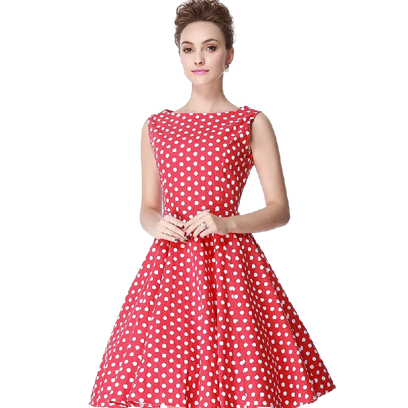 Bonus Savings pink and whote doted dress