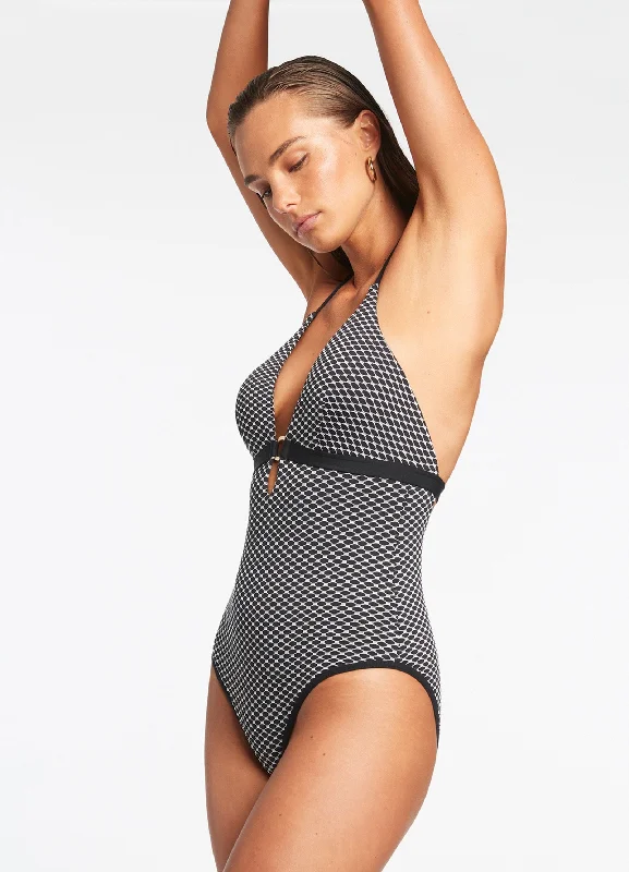 Discount Days Corallo Deep Plunge One Piece - Black