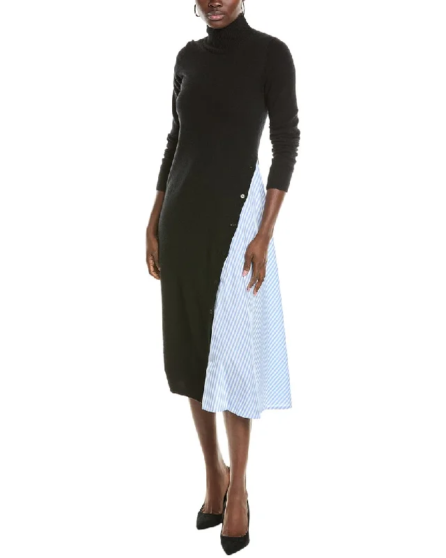 Daily Deals NAADAM Asymmetrical Hybrid Turtleneck Wool & Cashmere-Blend Sweaterdress