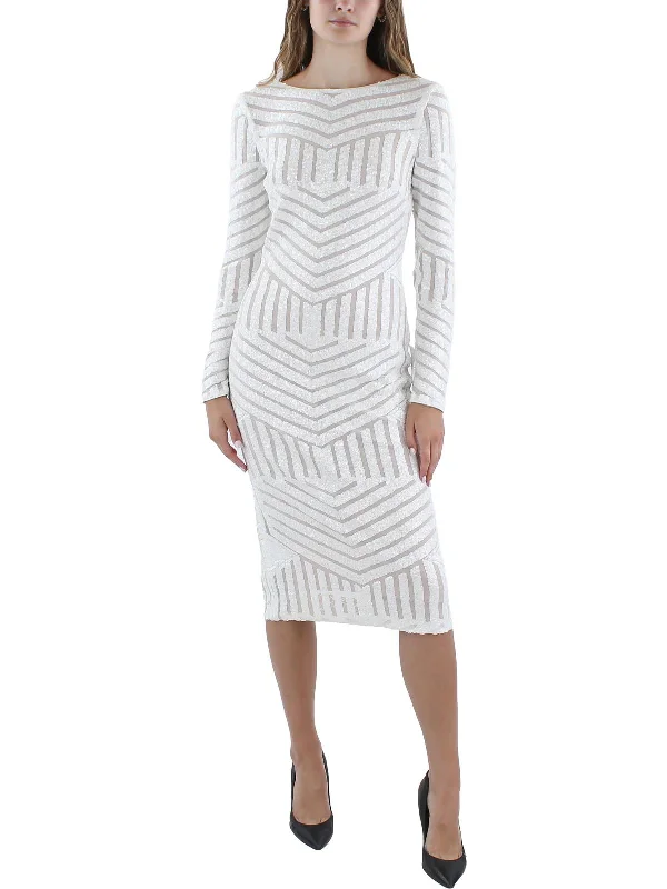 Hot Deal Emery Womens Sequined Knee-Length Cocktail And Party Dress