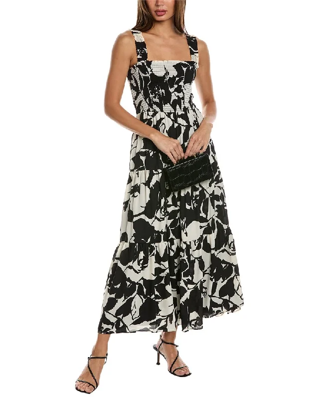 Seasonal Clearance Anne Klein Smocked Bodice Maxi Dress