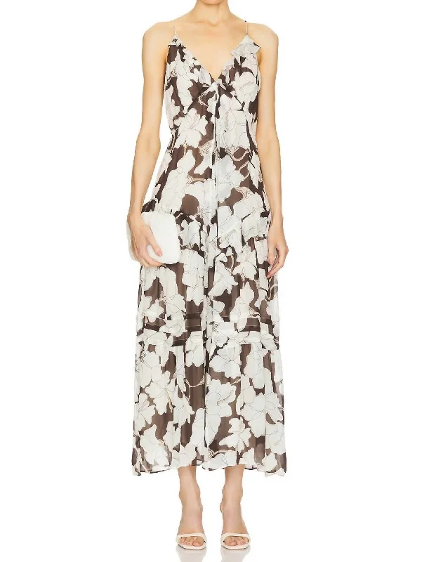 Today Only Boa Dress In Mocha Floral