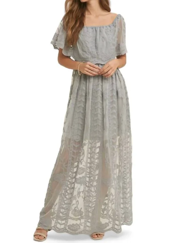 Deal Dash Anne Lace Overlay Maxi Dress In Cloud
