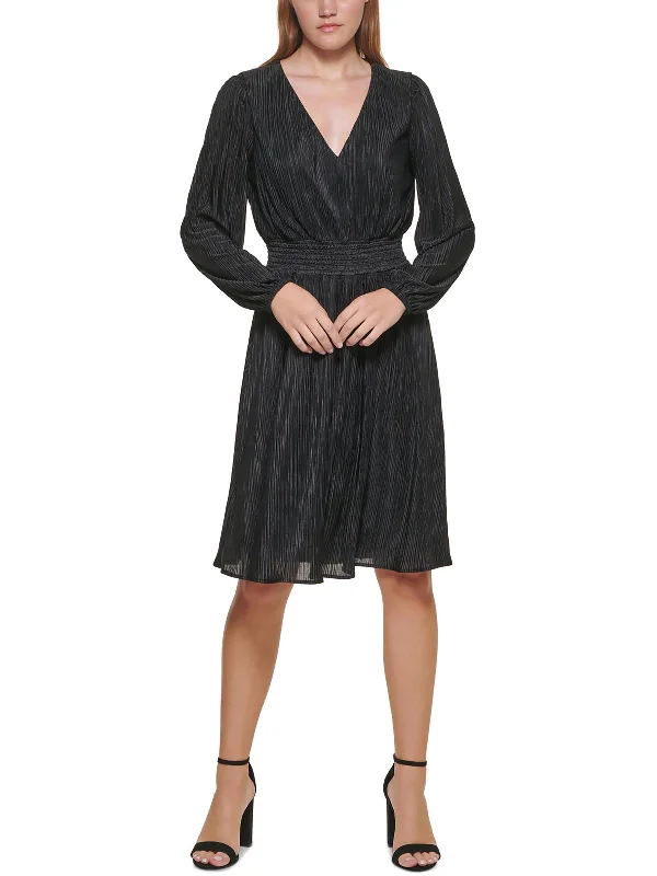 One-DAY Sale Womens Chiffon Smocked Sheath Dress