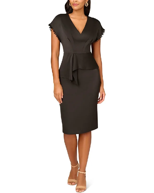 Sale Event Aidan Mattox Crepe Back Satin Midi Dress