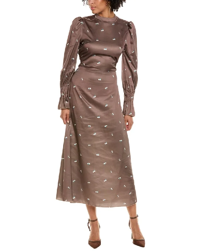 Savings Bonanza Madison Miles Puff Sleeve Maxi Dress