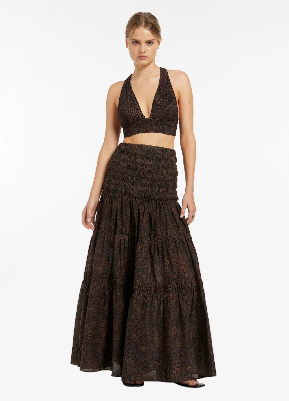 Seasonal Clearance Pantera Shirred Skirt/Dress - Chocolate