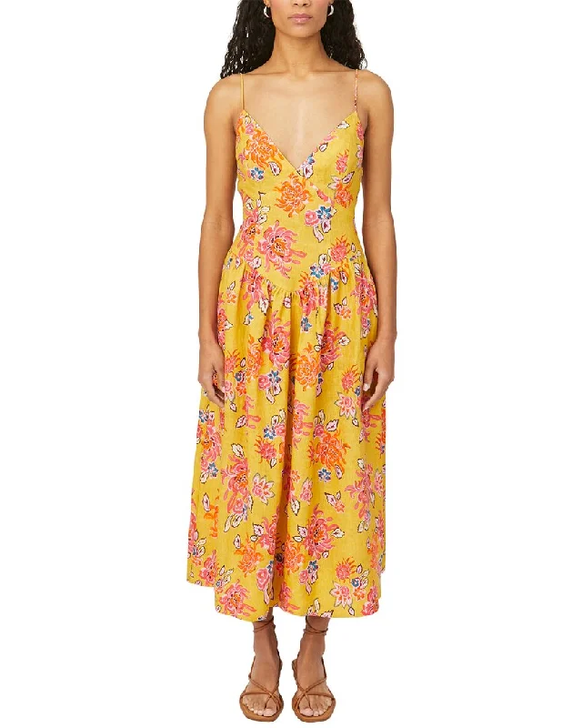 Savings Event RHODE Sophie Linen Midi Dress