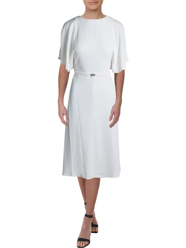 Final Clearance Fayola Womens Split Sleeves Midi Cocktail Dress