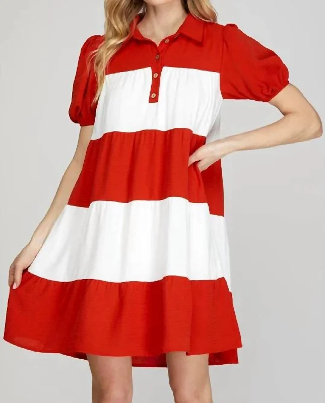 Blowout Deals Color Block Tiered Dress