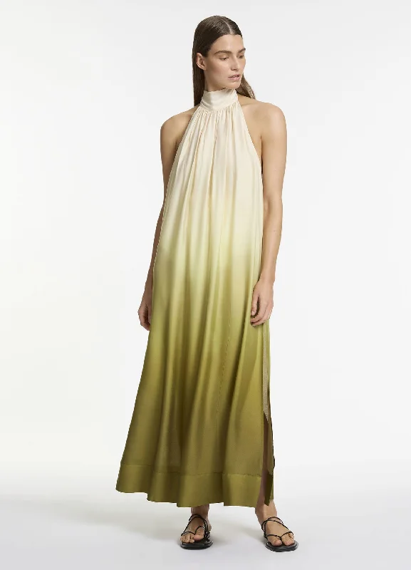 Savings Spectacular Acacia Haze Halter Maxi Dress - Eucalyptus