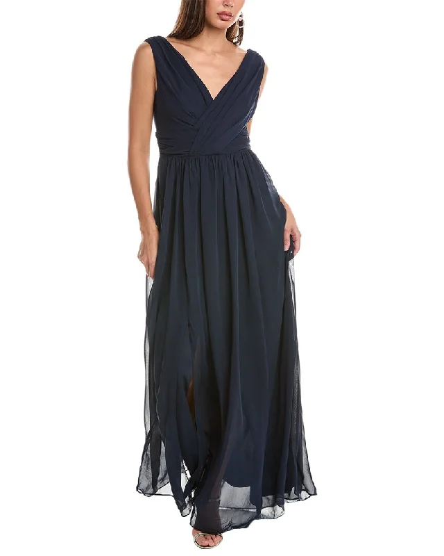 Early Access Dessy Collection Draped Chiffon Maxi Dress
