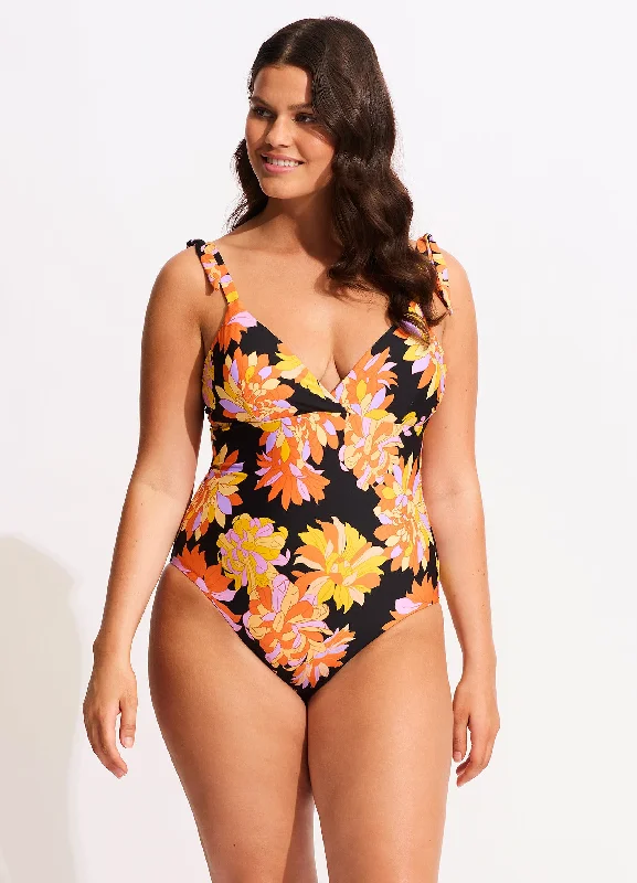 Unmissable Offer Palm Springs Wrap Front One Piece - Black