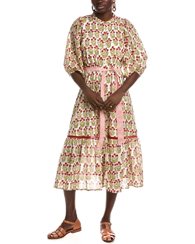 Seasonal Sale Ro's Garden Oleander Midi Dress