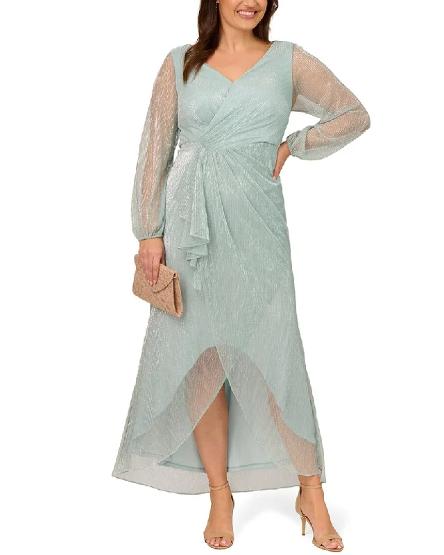 Today’s Deal Adrianna Papell Foil Metallic Crinkle Mesh Gown