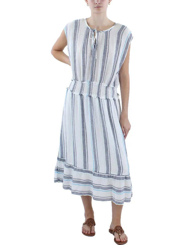 Super Sale Womens Linen Midi Dress