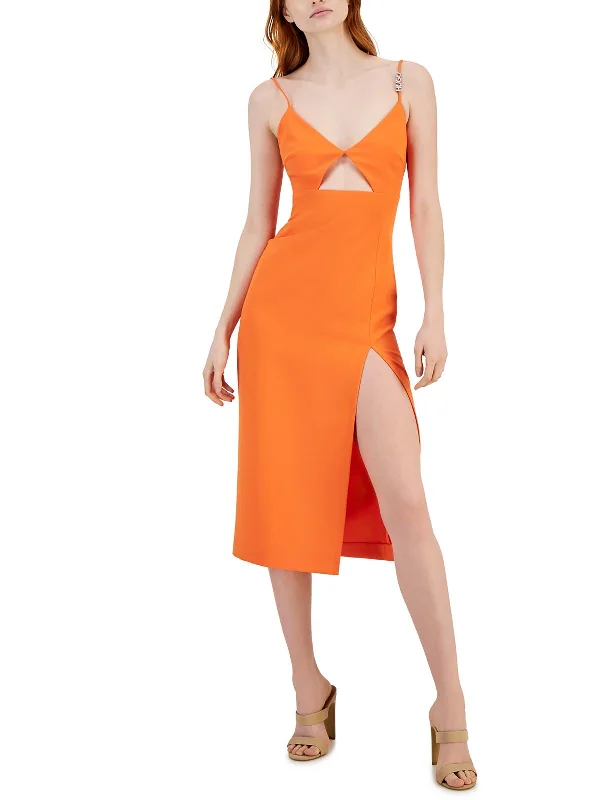 Factory Direct Sale Womens Cut-Out Polyester Midi Dress