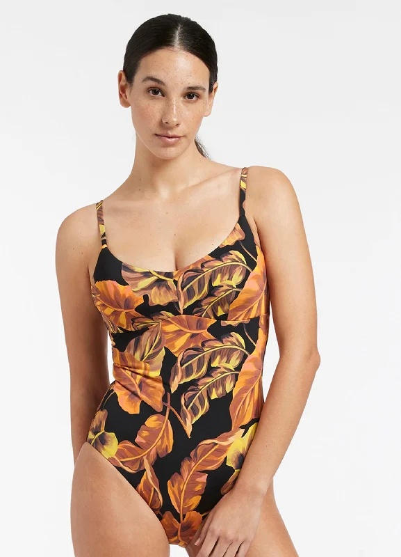 Crazy Savings Palmas C_D Tank One Piece - Black