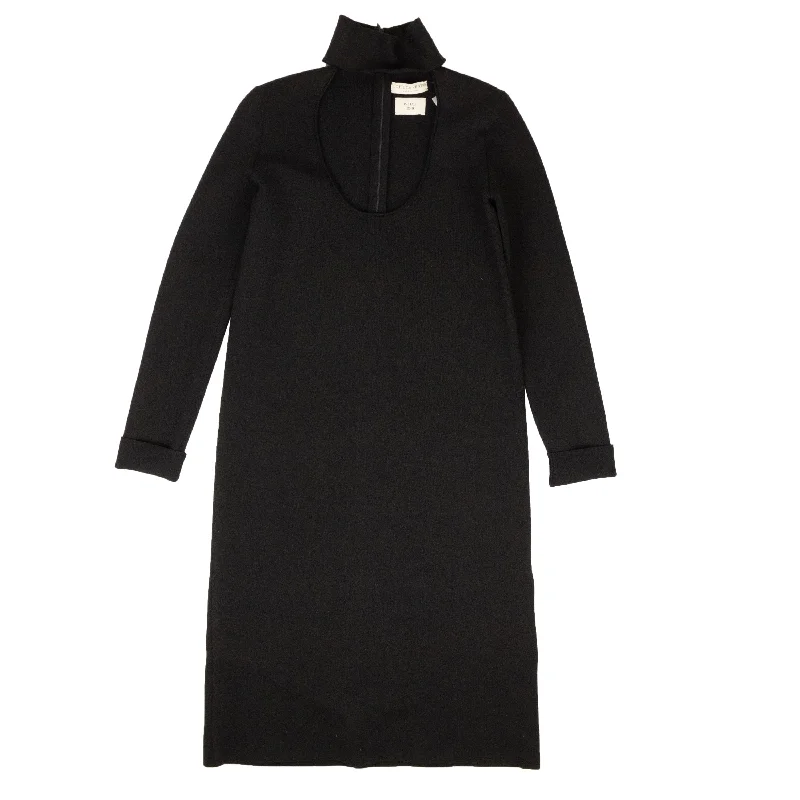 Unbeatable Prices Black Scoop Neck Knit Dress