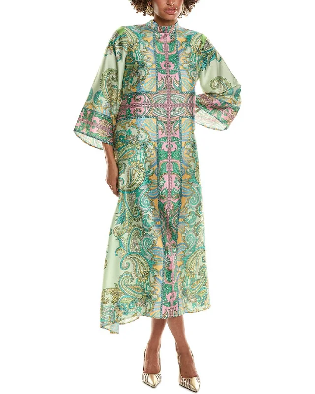 Today’s Deal Teri Jon by Rickie Freeman Twill Mock Neck Paisley Maxi Dress
